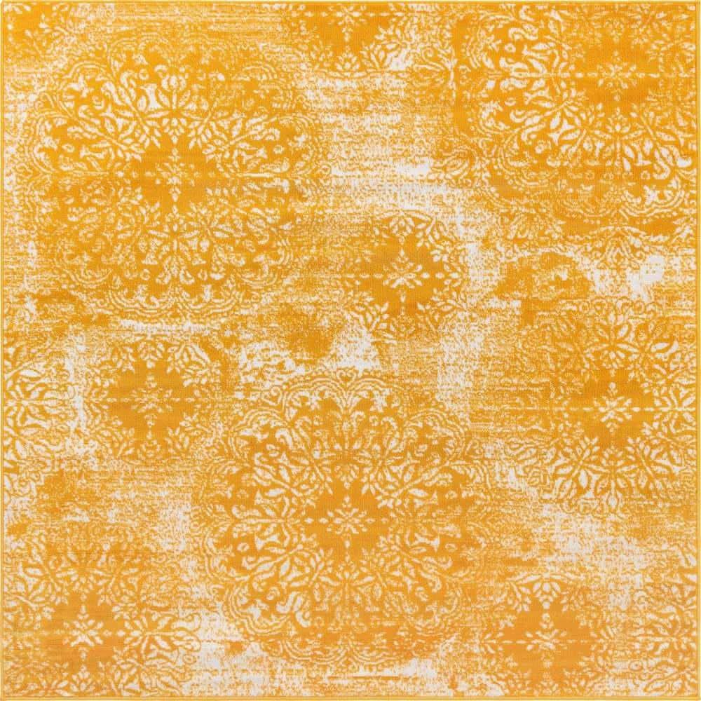 Unique Loom 6' 0 x 6' 0 Sofia Grand Yellow Area Rug