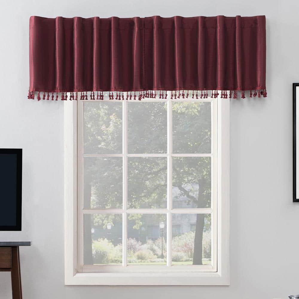 Sun Zero Sun Zero Evelina Faux Dupioni Silk Thermal Extreme 100% Blackout Back Tab Window Valance