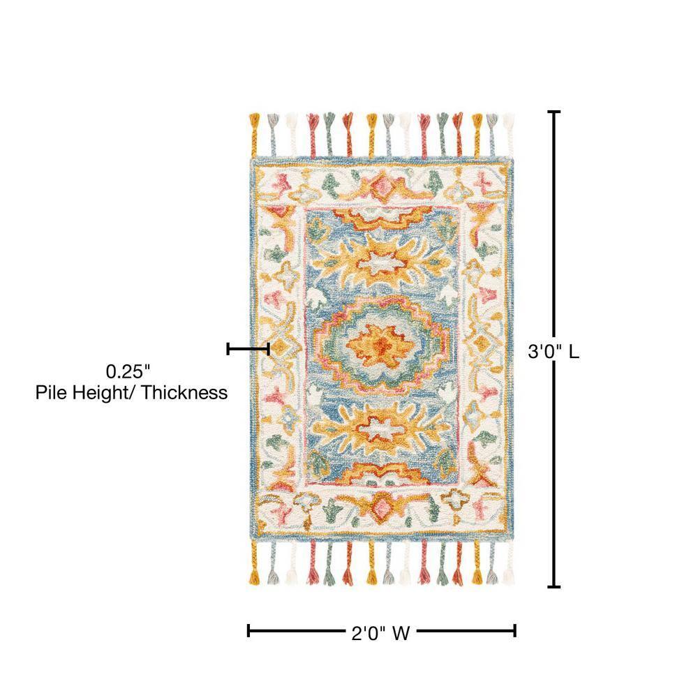 Aspen APN117 Hand Tufted Indoor Accent Rug - Blue/Ivory - 2'x3' - Safavieh