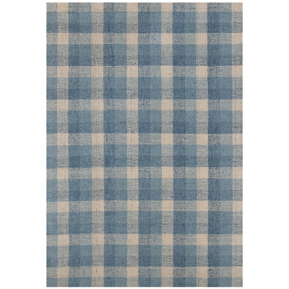 Tartan 2 x 3 Blue Plaid Pattern Area Rug for High Traffic Living Room Dining Room Bedroom