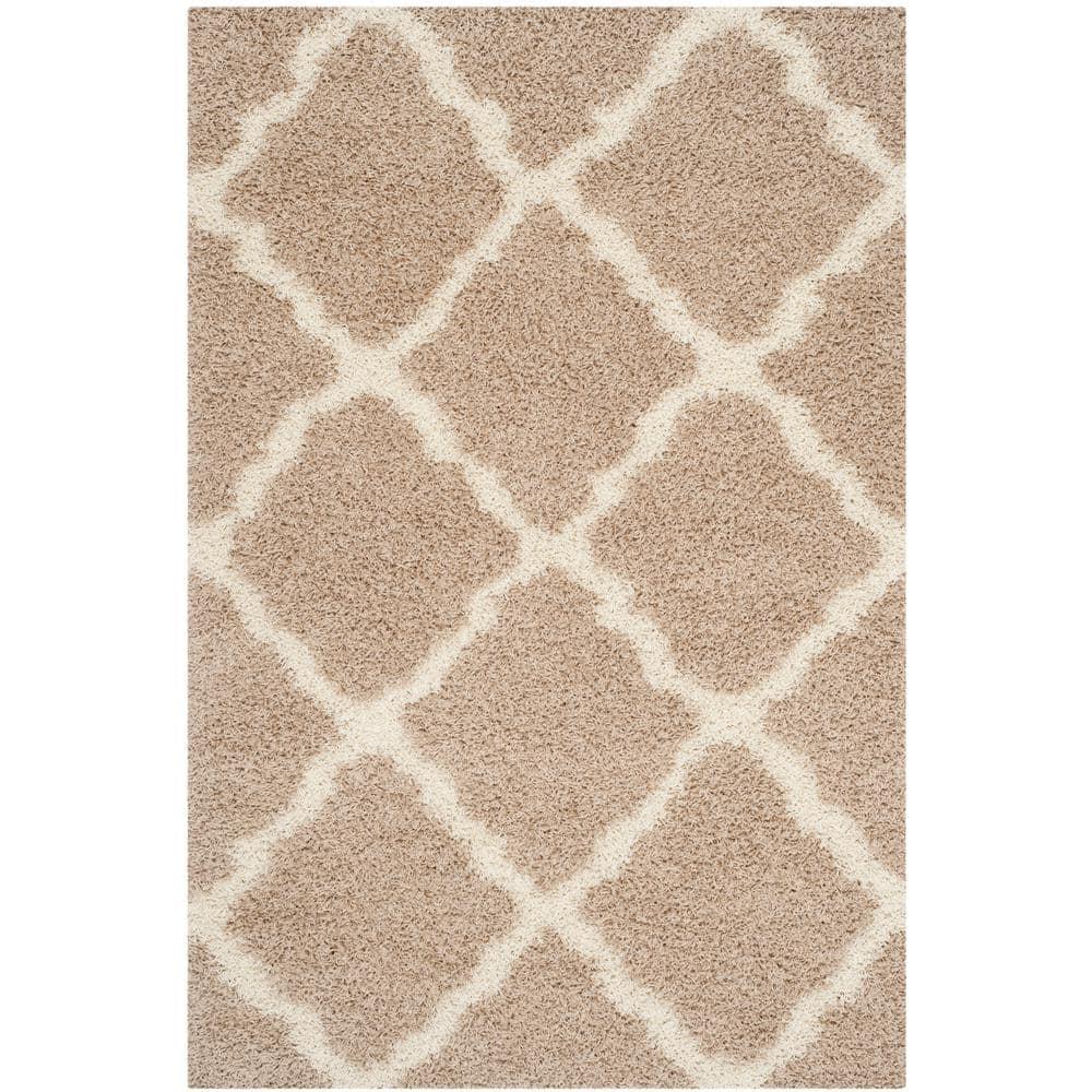 Dallas Shag SGD257 Power Loomed Indoor Area Rug - Beige/Ivory - 6'x9' - Safavieh.