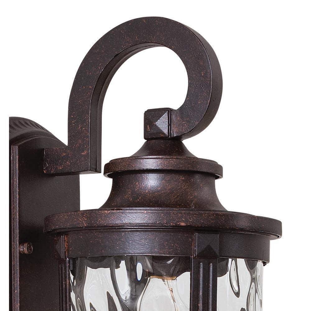 Minka Lavery Rustic Outdoor Wall Light Fixture Corona Bronze 12 1/4" Clear Hammered Glass for Post Exterior Deck Porch Yard Patio