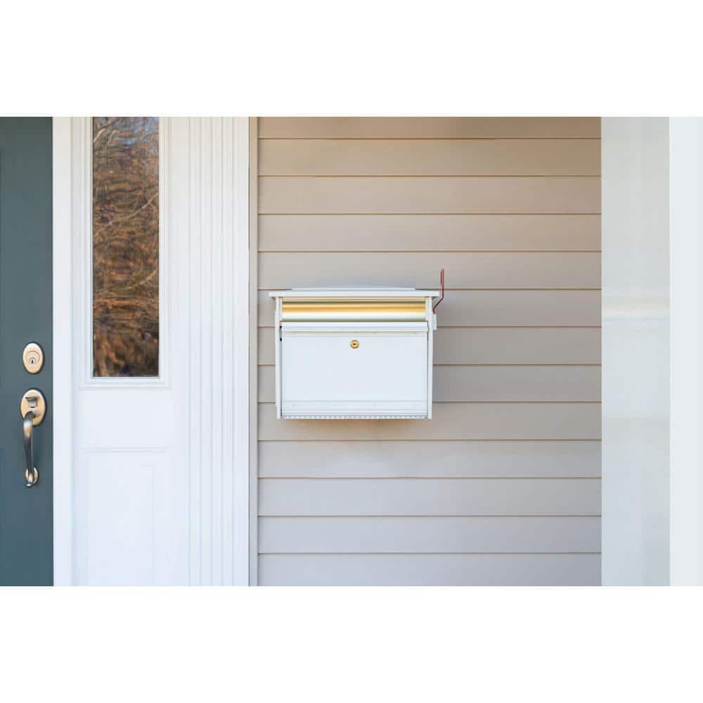 Architectural Mailboxes Mailsafe Locking, Plastic, Medium, Wall-Mount Mailbox in White