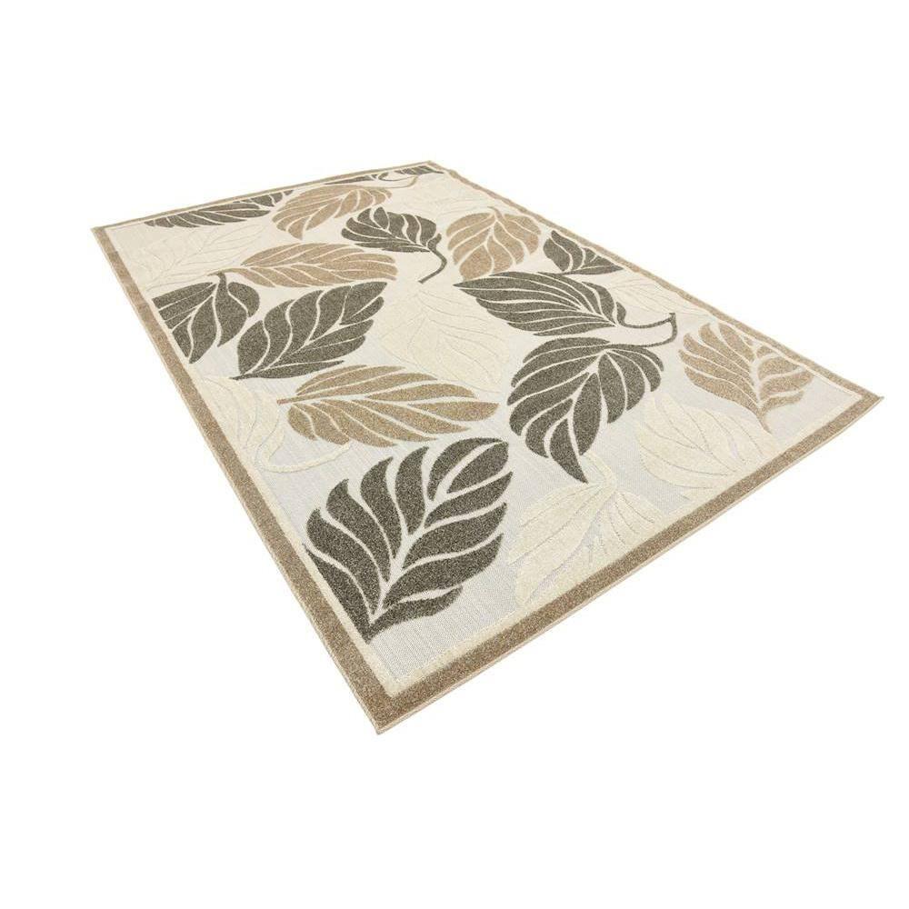 Unique Loom 6' 1 x 9' 0 Beige Outdoor Botanical Augusta Area Rug