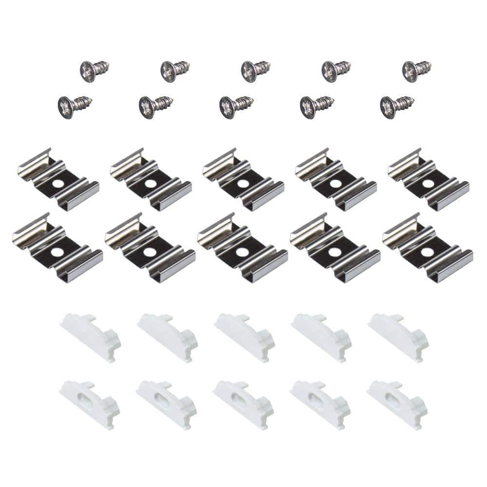 Accessory Packs for LED Tape Light Mounting Channels, Bendable, White