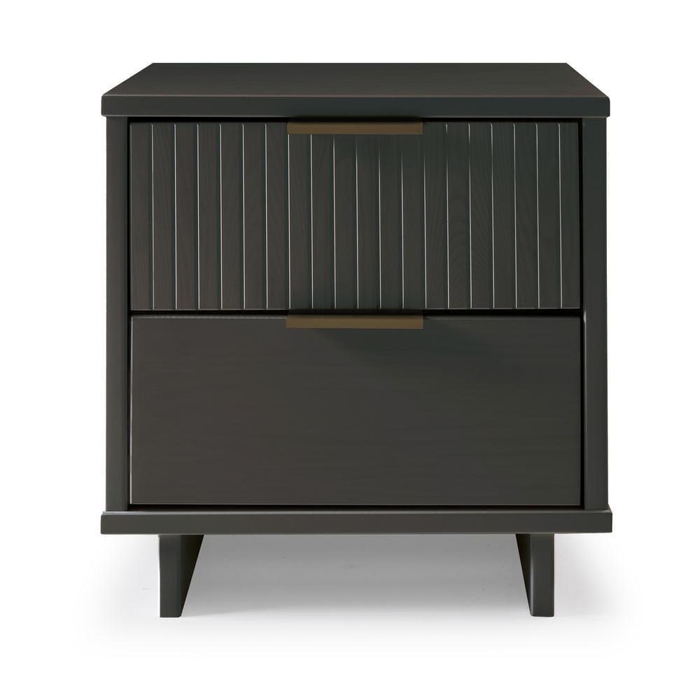 Manhattan Comfort Granville Engineered Wood Nightstand 2.0 in Dark Gray