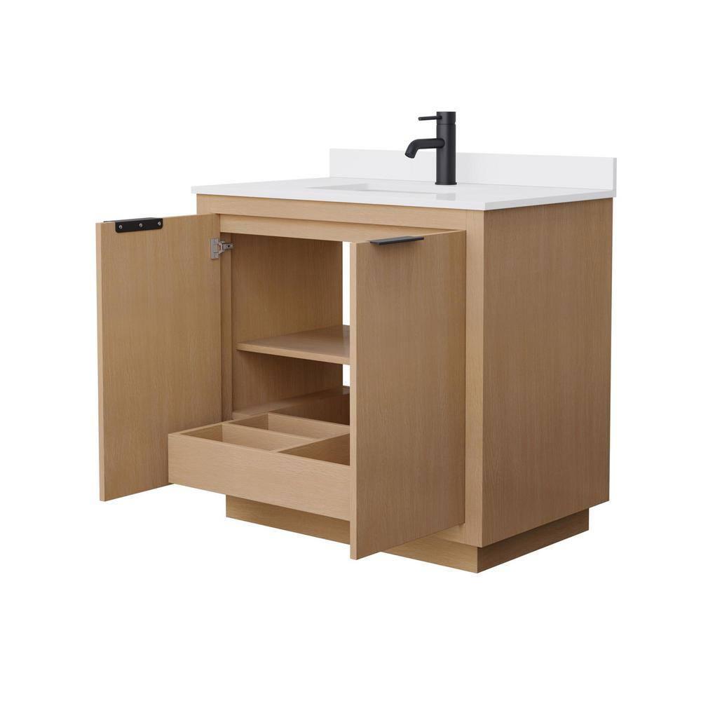 Wyndham Collection Maroni 36'' Single Bathroom Vanity with Marble Top