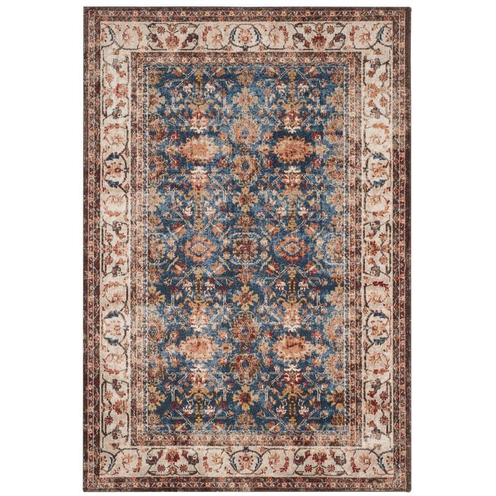 Bijar BIJ650 Power Loomed Area Rug Royal / Ivory 4' X 6' - Safavieh.