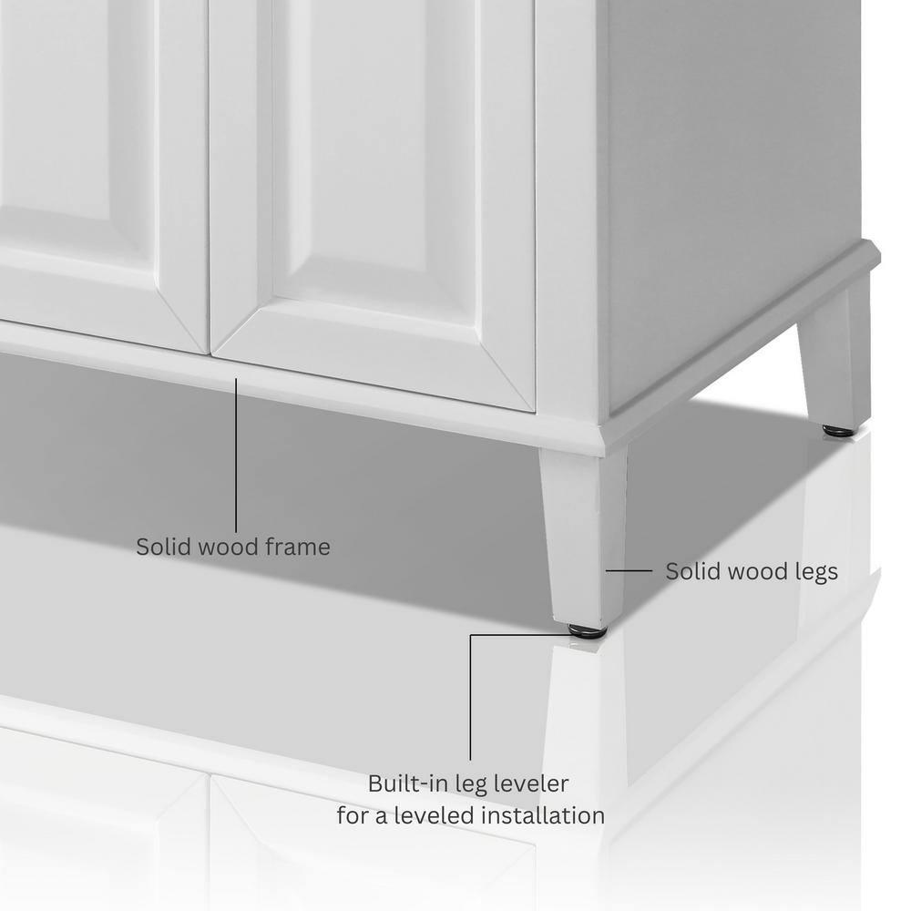 Hannah 48" White Birch Freestanding Bathroom Vanity with Quartz Top