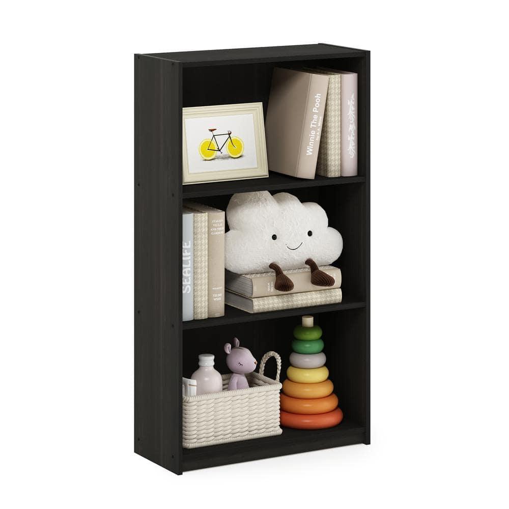 Furinno Easy Assembly 3 Cube Decorative Bookshelf Storage Display Cabinet 3-Tier Multi-functional Open Shelf,Espresso