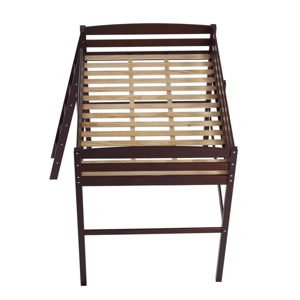 Camaflexi Tribeca Solid Wood High Loft Bed Frame Twin in Cappuccino