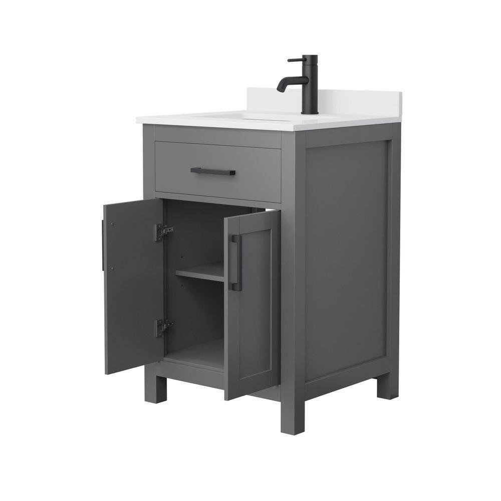 Wyndham Collection Beckett 24" Freestanding Single Bathroom Vanity with Cultured Marble Top