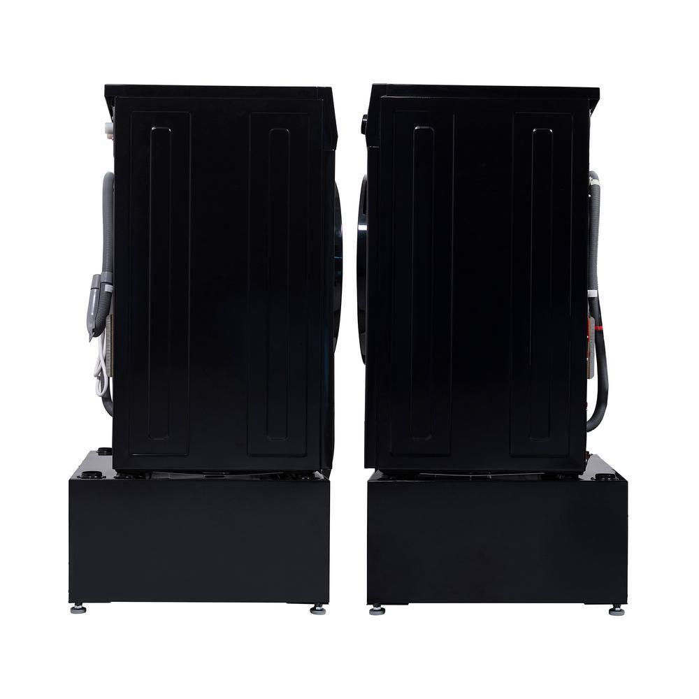 Equator Advanced Appliances All-in-one Washer Dryer Ventless FULLY BUILTIN 0-CLEARANCE 1.62cf/15lbs 110V 1400RPM with Pedestal EZ 4700 C + PDL 4455 Black