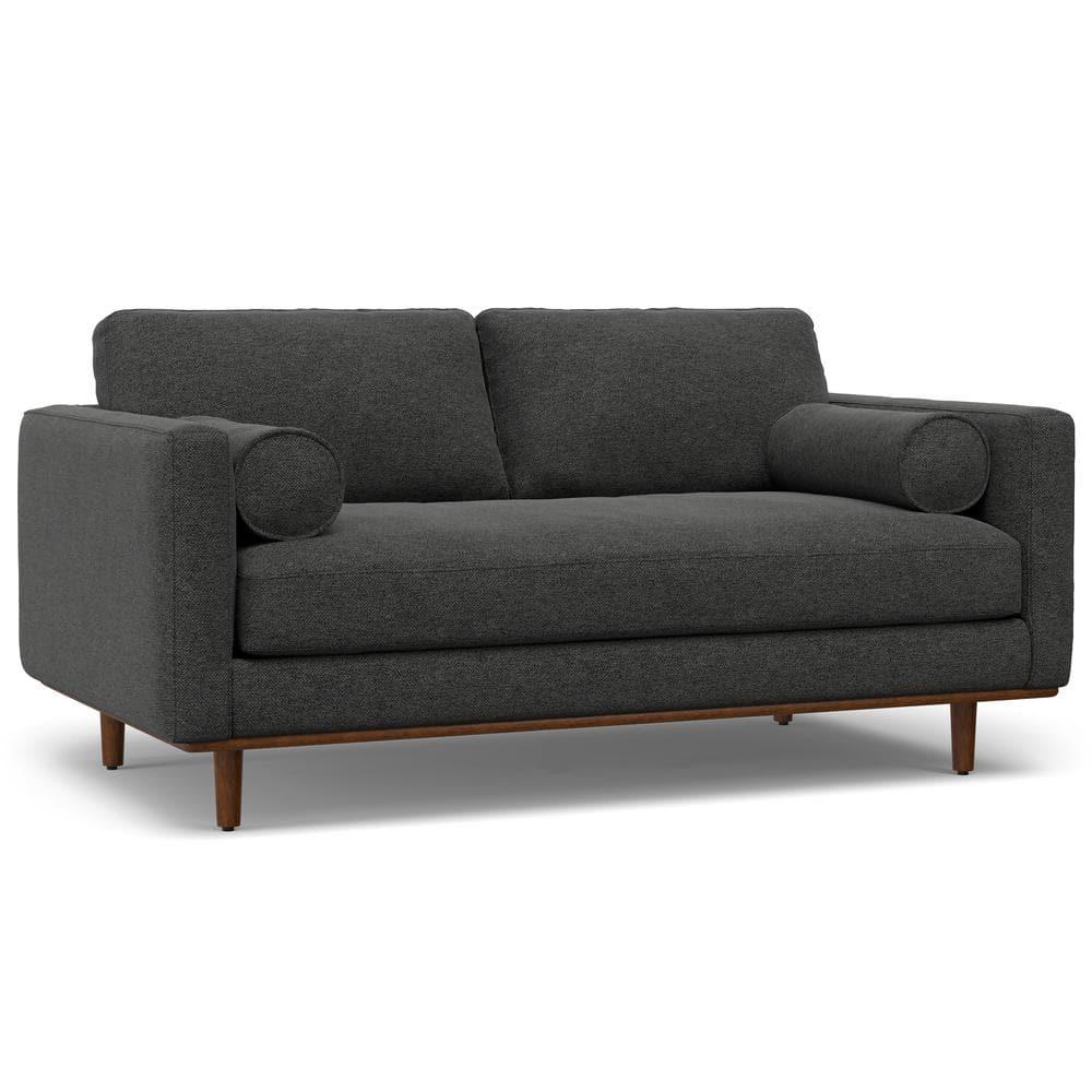 Simpli Home Morrison  Sofa and Ottoman Set in Woven-Blend Fabric