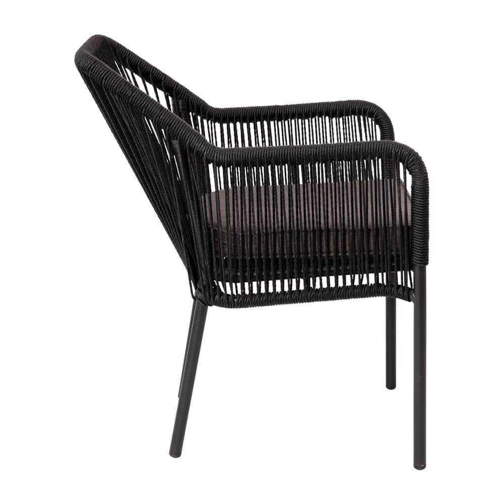 Black Aluminum Outdoor Dining Chair (Set of 2)