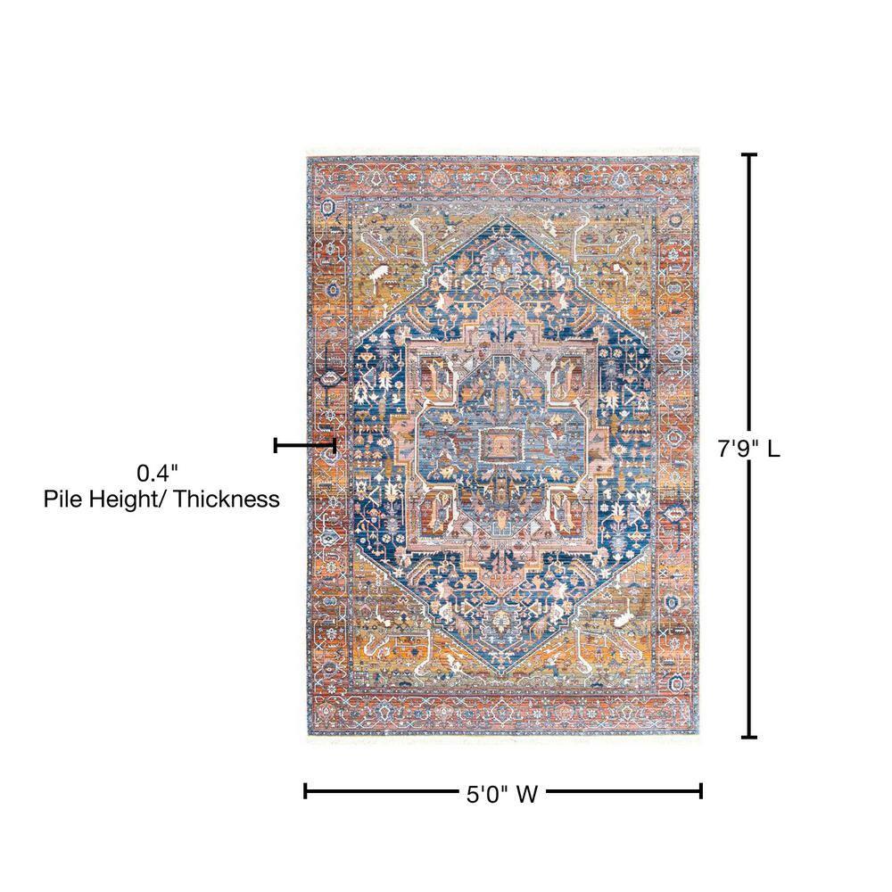 Nuloom Harriet Medallion 5x8 Indoor Area Rug for Living Room Bedroom Dining Room Kitchen, Rust/Multicolor