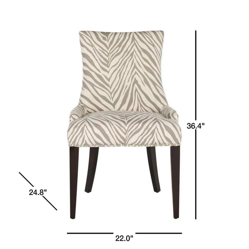 SAFAVIEH Becca 19''H Zebra Dining Chairs Ivory / Grey