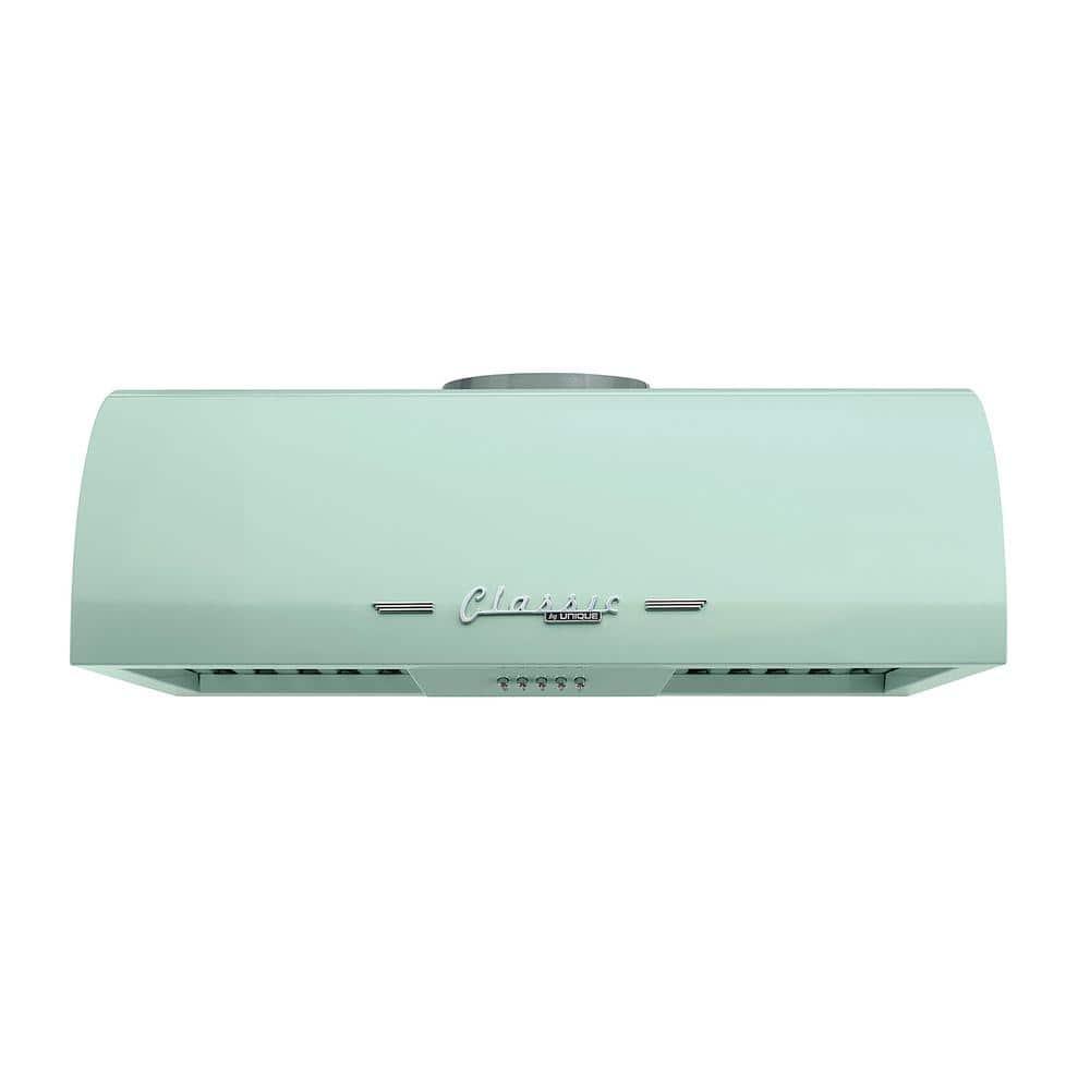 Classic Retro 24" 500 CFM Ducted Under Cabinet Range Hood with Stainless Steel Baffles and Light
