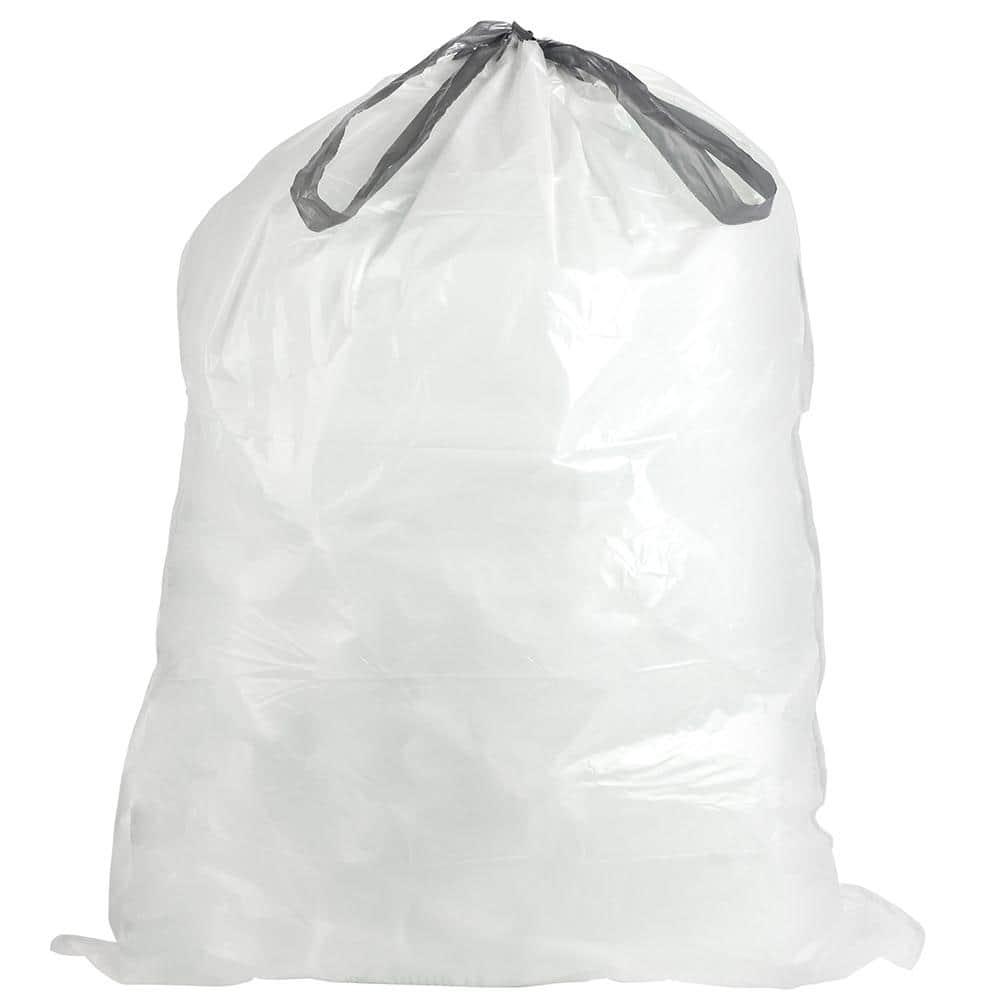 Plasticplace 13 Gallon Extra Tall Drawstring Kitchen Bags, 200 Count, White