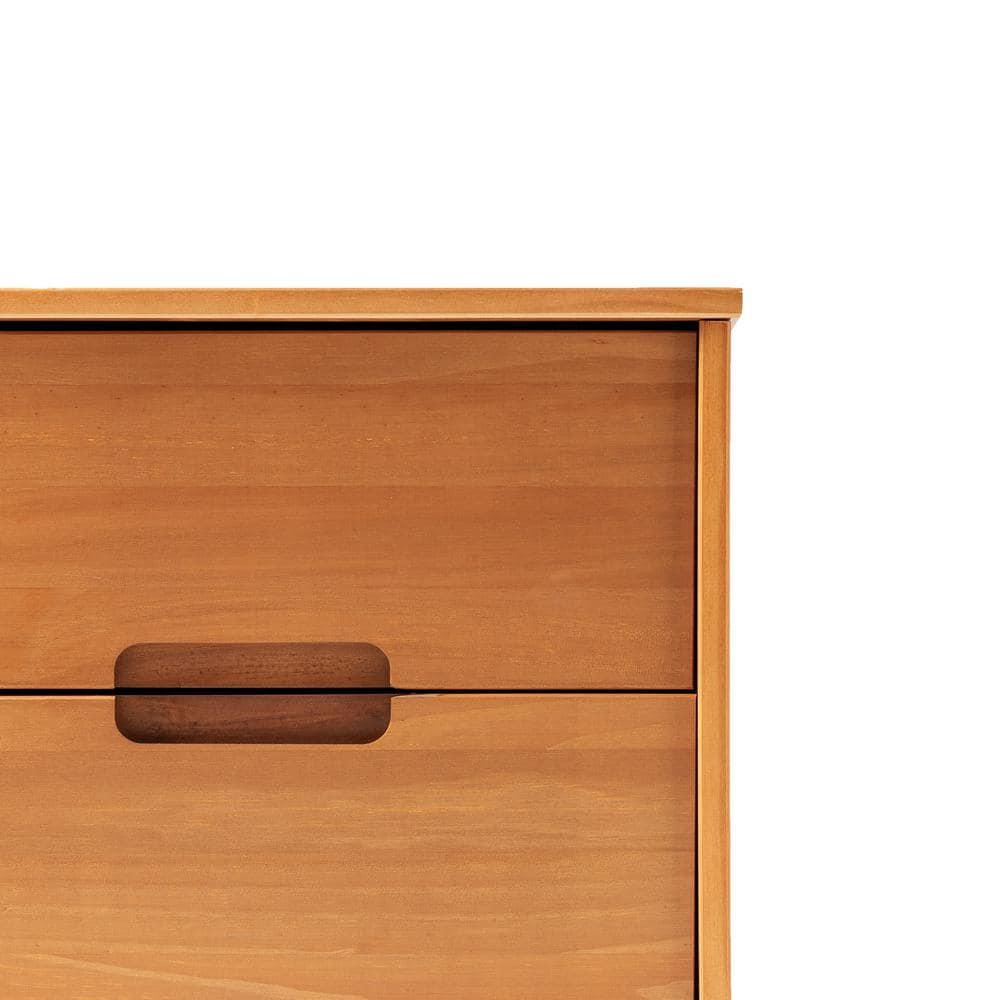 Mags Solid Wood Groove 2-Drawer Nightstand