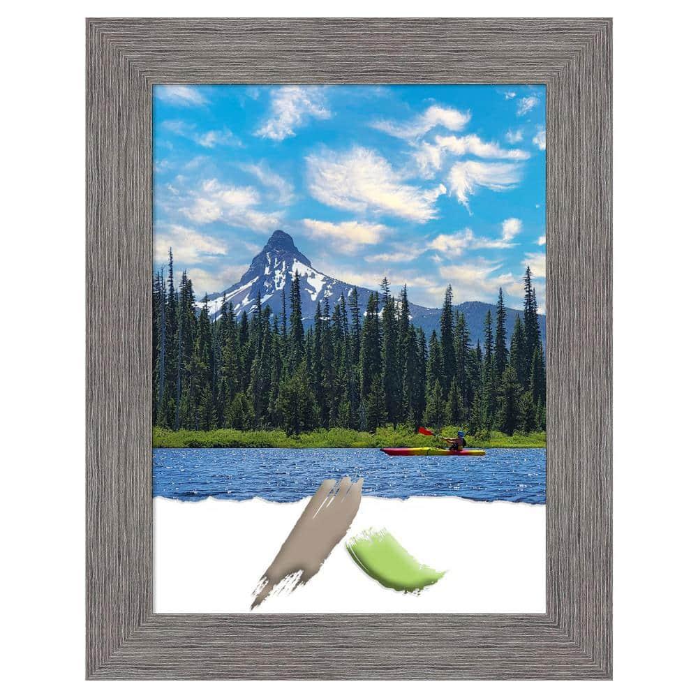 Amanti Art Pinstripe Plank Grey Picture Frame Opening Size 18x24 in.
