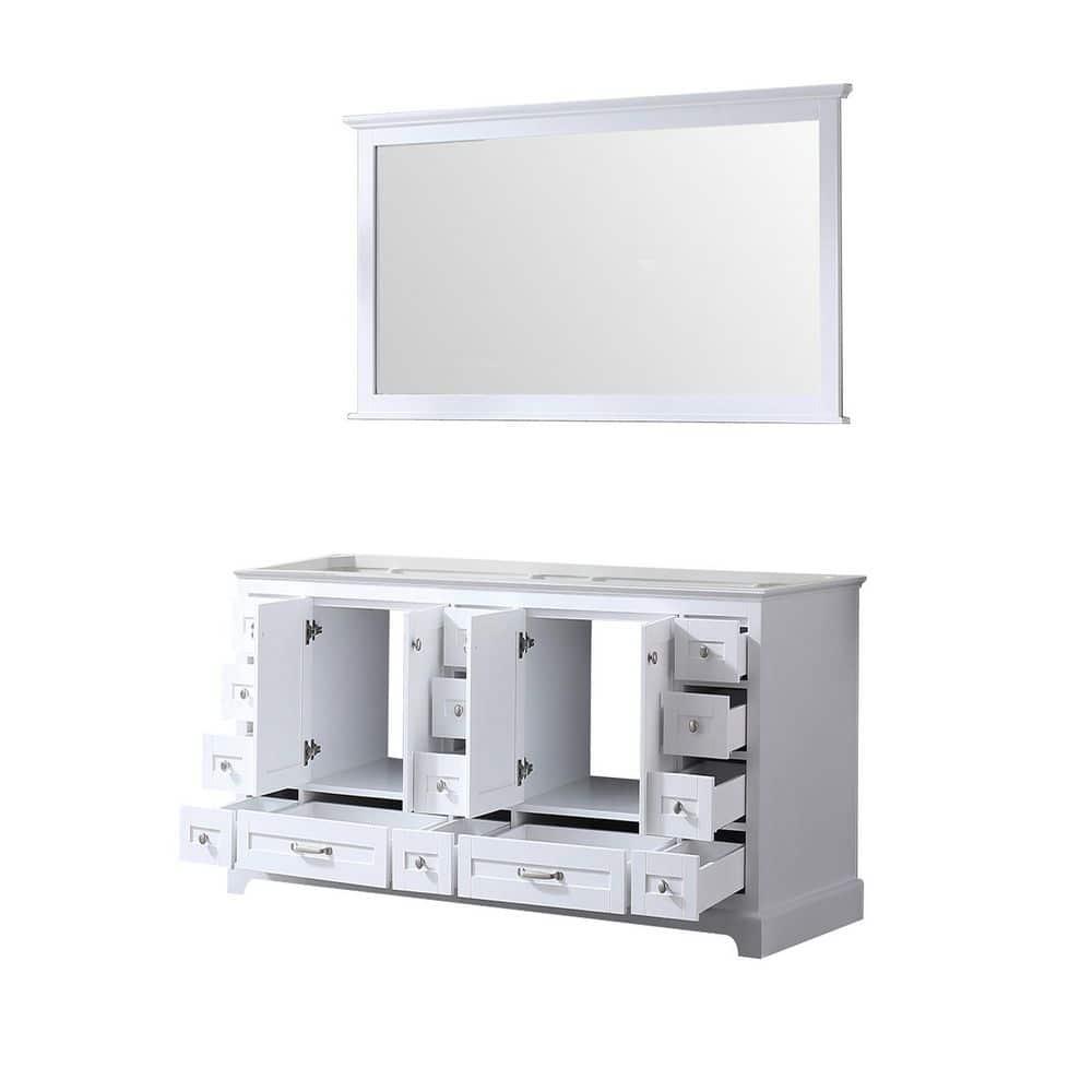Lexora Home Dukes 60" Double Vanity with Mirror in White