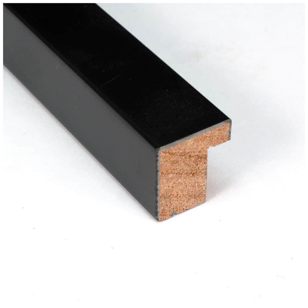 Amanti Art Svelte Noir Black Non-Beveled Wood Bathroom Wall Mirror 27.5 x 27.5 in.