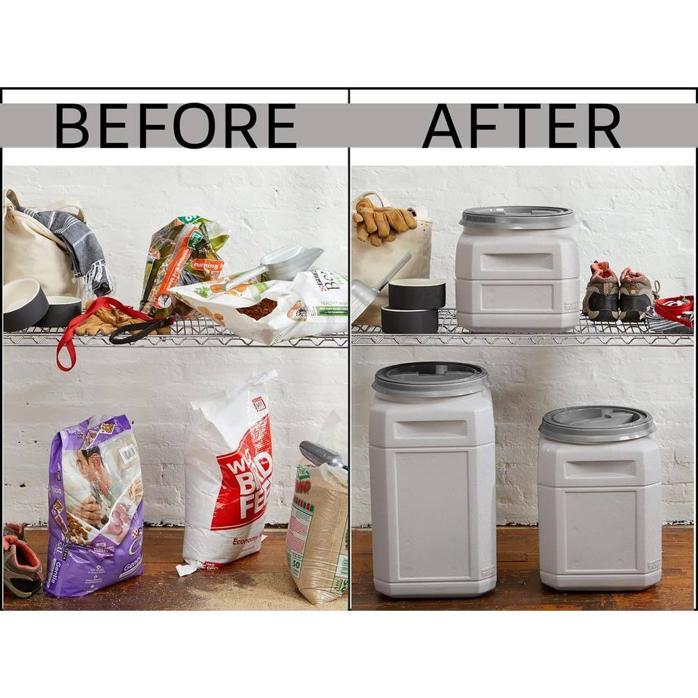 Mighty Tuff 13 Gal, up to 54 Lbs. Pet Food Storage Container with Airtight Twist Lid and Built-In Handles