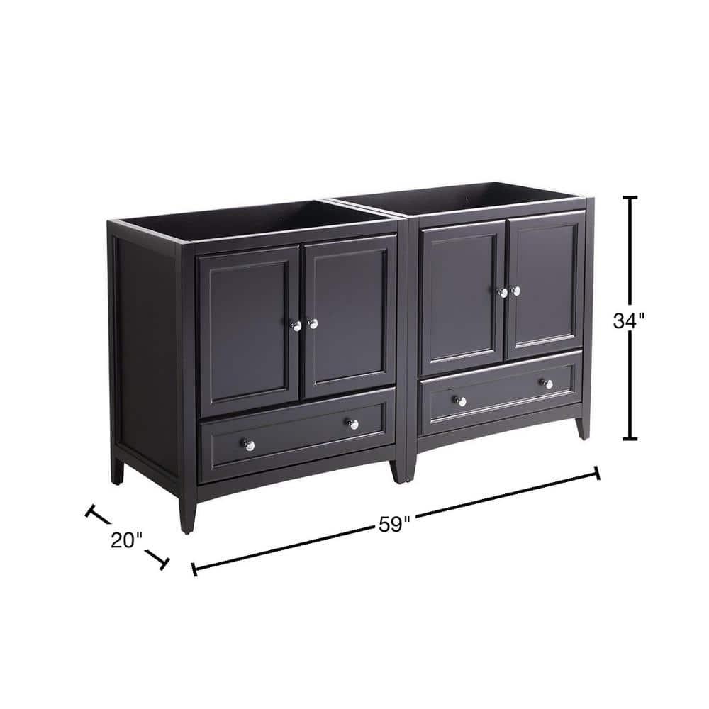 Fresca Oxford 59" Free-Standing Double Sink Bathroom Vanity Base Only