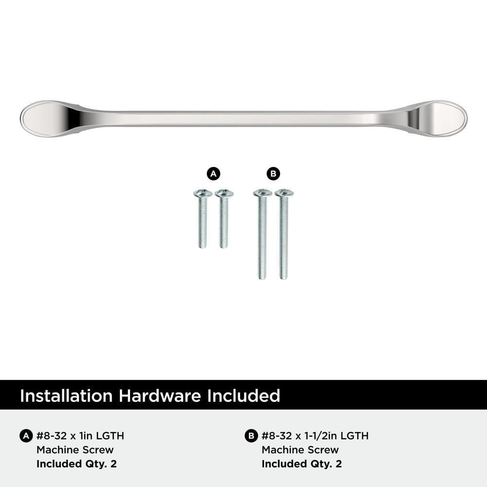 Amerock BP2193826 Polished Chrome Cabinet Pull | 6-5/16 inch (160mm) Center-to-Center Cabinet Hardware | Ravino | Furniture Hardware | Drawer Pull