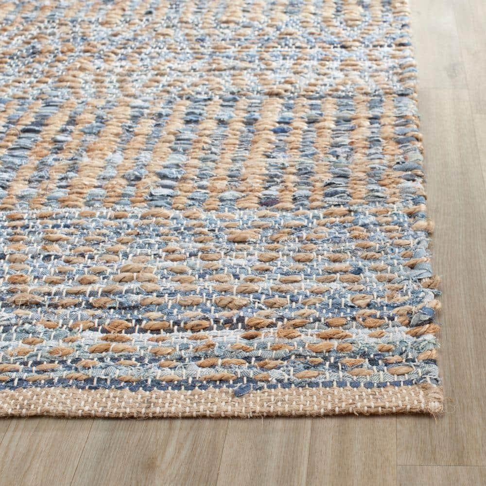 Cape Cod CAP353 Hand Woven Runner Rug - Natural/Blue - 2'3"x6' - Safavieh.