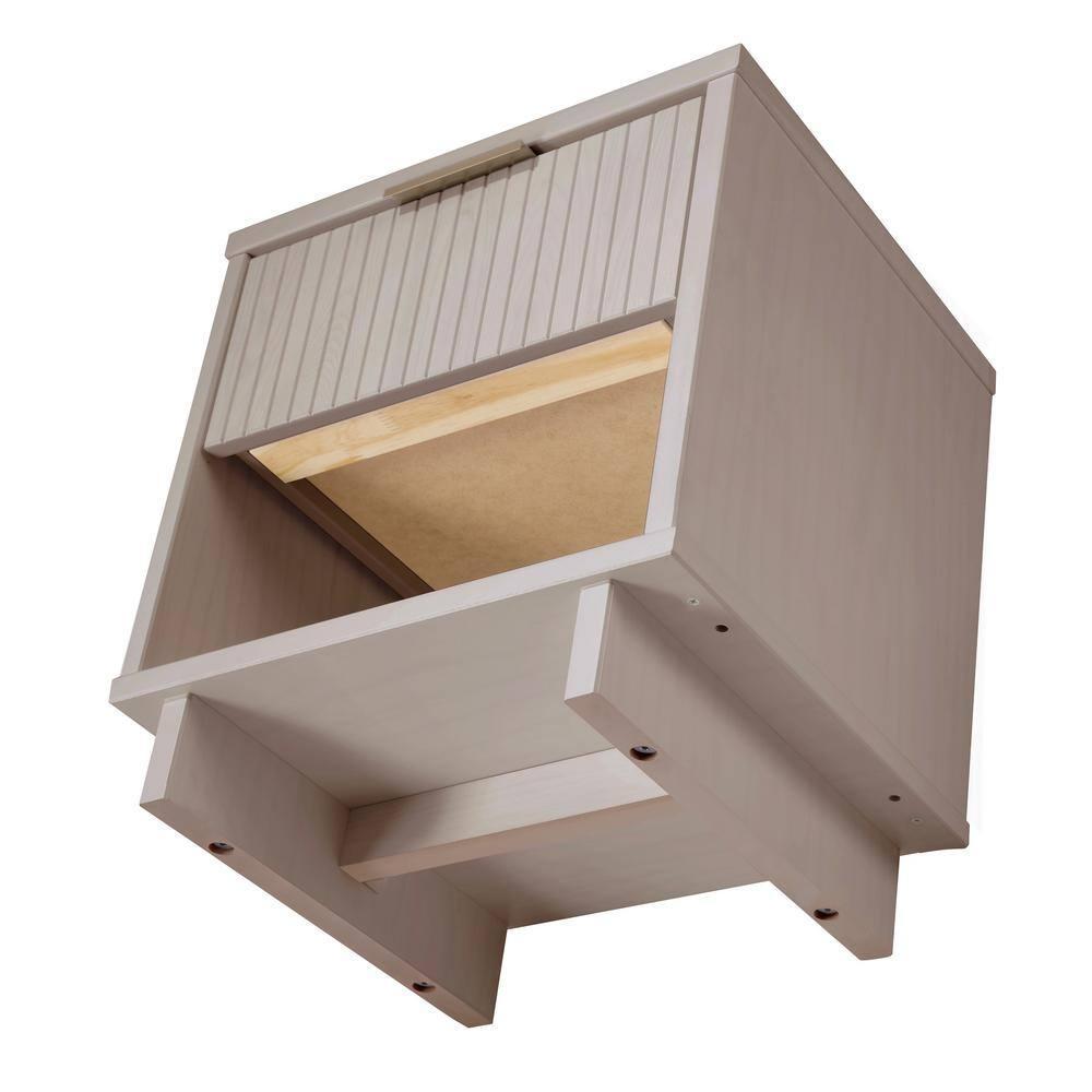 Granville Modern 1 Drawer Nightstand Light Gray - Manhattan Comfort: Wood Frame, Storage Shelf, 30 Day Warranty
