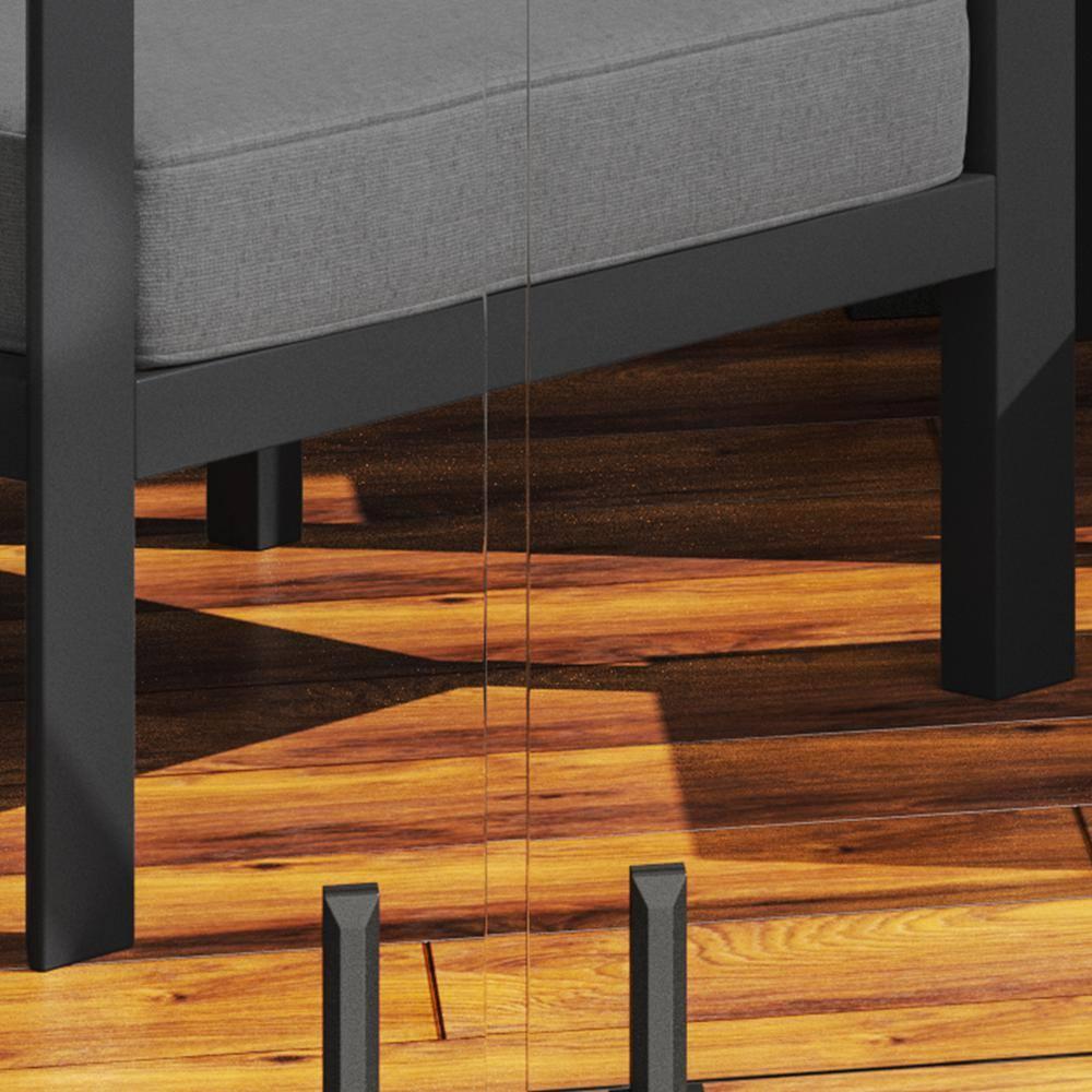 Homestyles Grayton Aluminum Outdoor Aluminum Lounge Chair in Gray