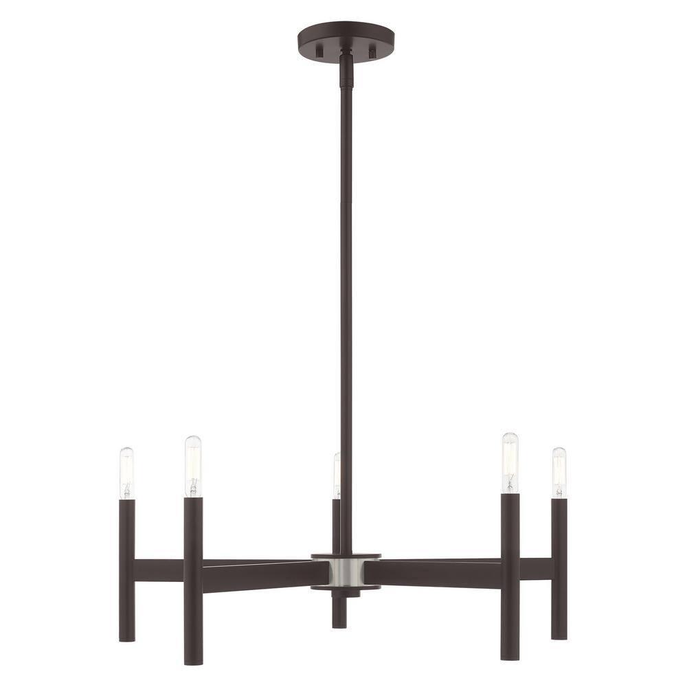 Livex Lighting Copenhagen 5 - Light Chandelier in  Bronze