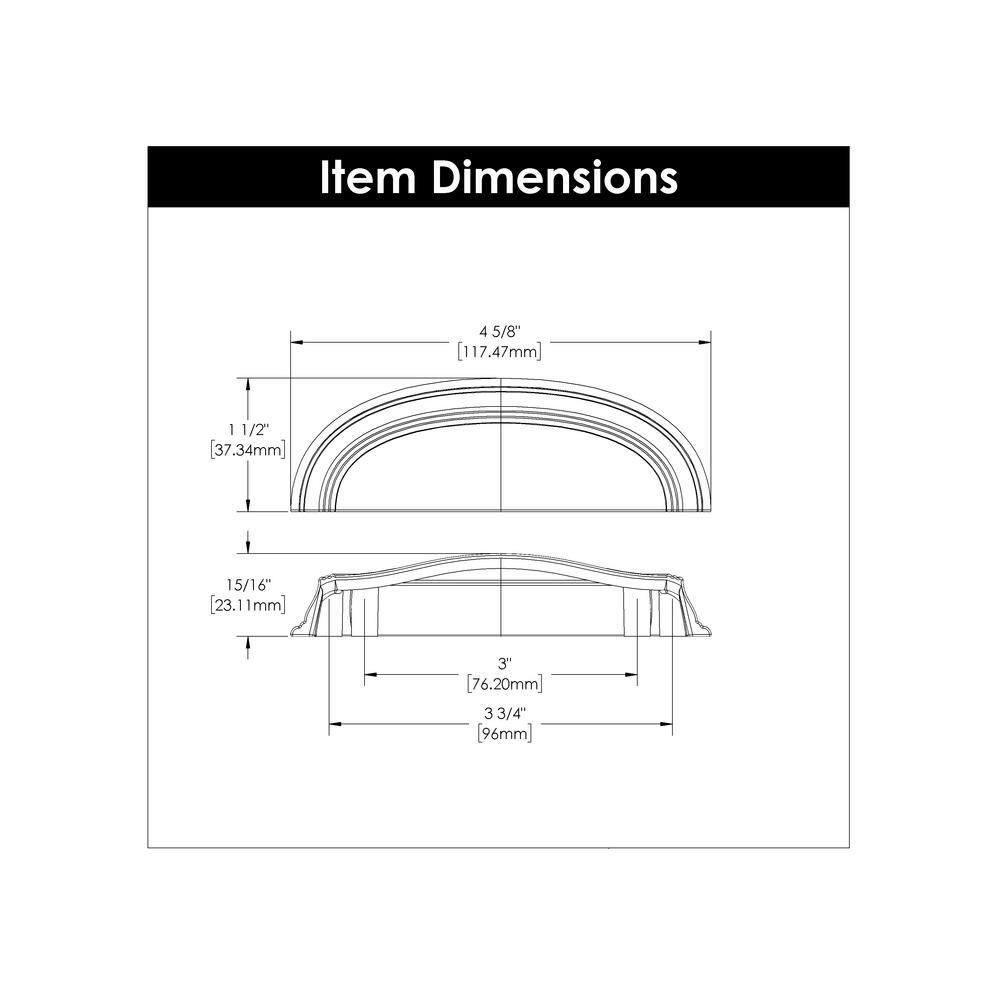 American Diner Kitchen Cabinet Handles, Solid Core Drawer Pulls for Cabinet Doors,3" & 3-3/4"(96mm)