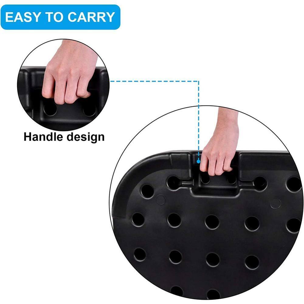 IVV 4PCS Patio Cantilever Offset Umbrella Base, Square Shaped Sand/Water Filled Weight Stand, Outdoor Umbrella Base Plate w/Heavy Duty Plastic, 39" x 39" Umbrella Base (Black)