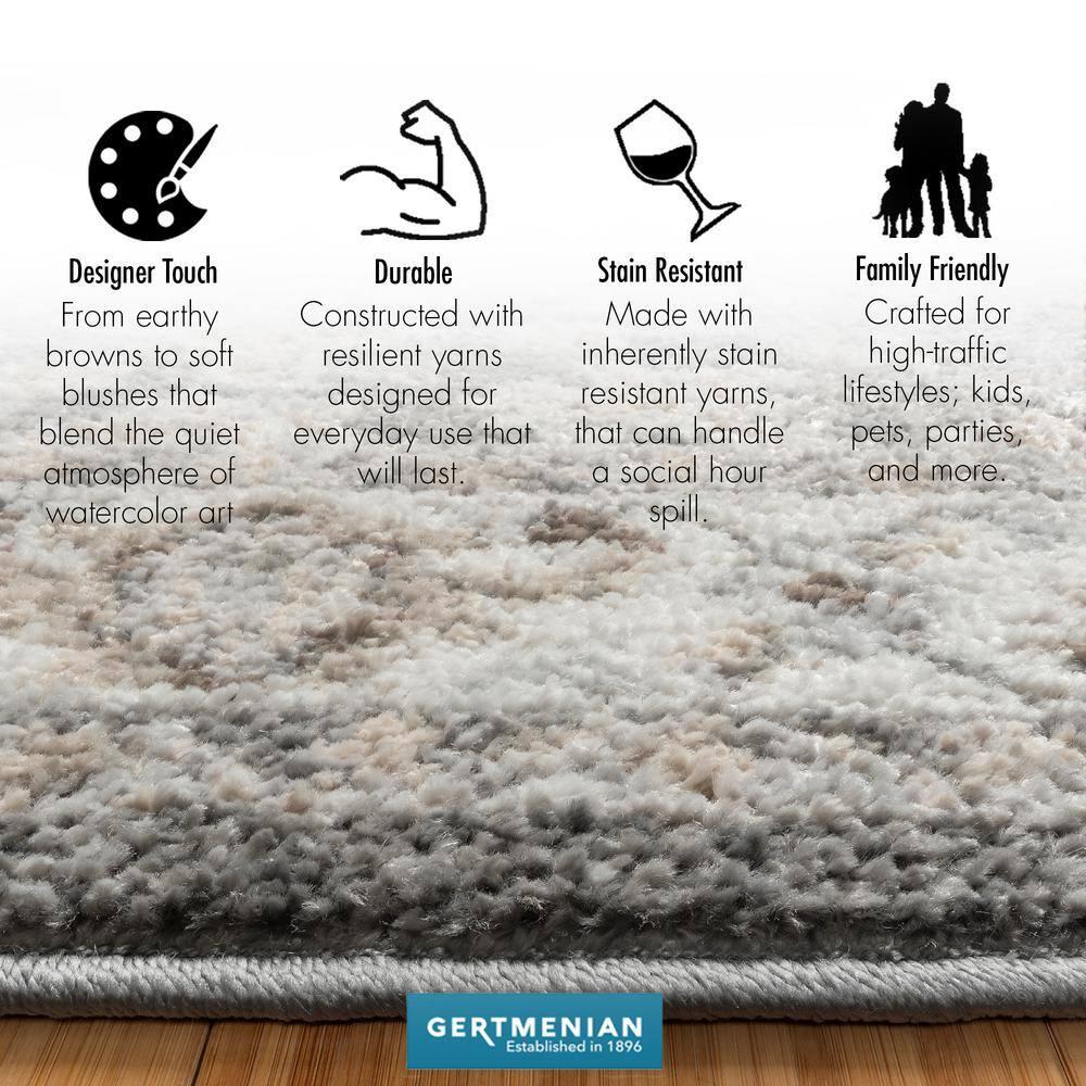 Gertmenian Gertmenian Alor Satori Modern Abstract Aqua/Navy Blue/Gold/Ivory Polypropylene Indoor Area Rug