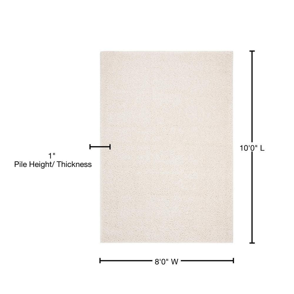August Shag 900 AUG900 Power Loomed Indoor Area Rug - Ivory - 8'x10' - Safavieh