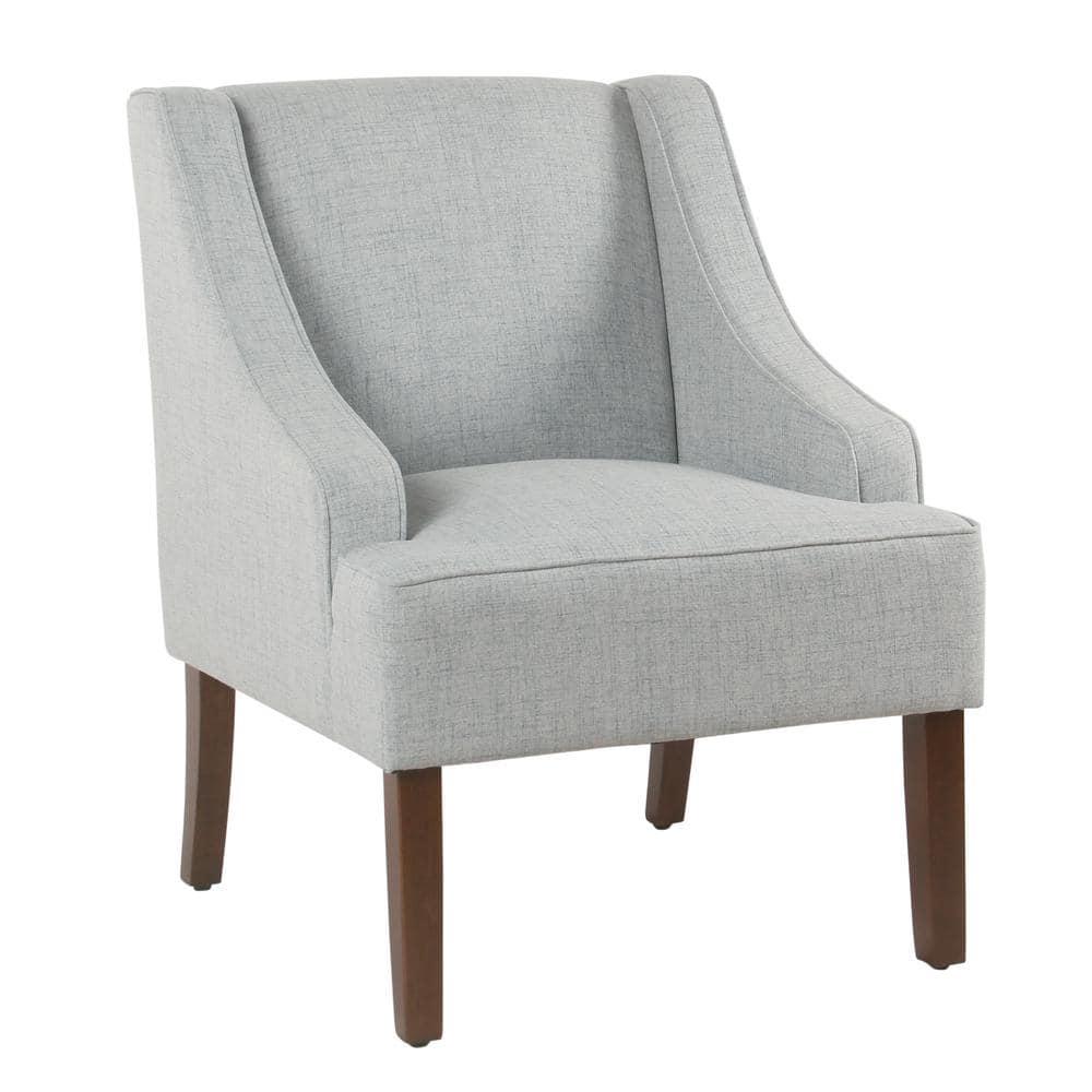 Classic Swoop Arm Accent Chair Light Blue - HomePop: Upholstered Polyester, Foam-Filled, Plywood Frame