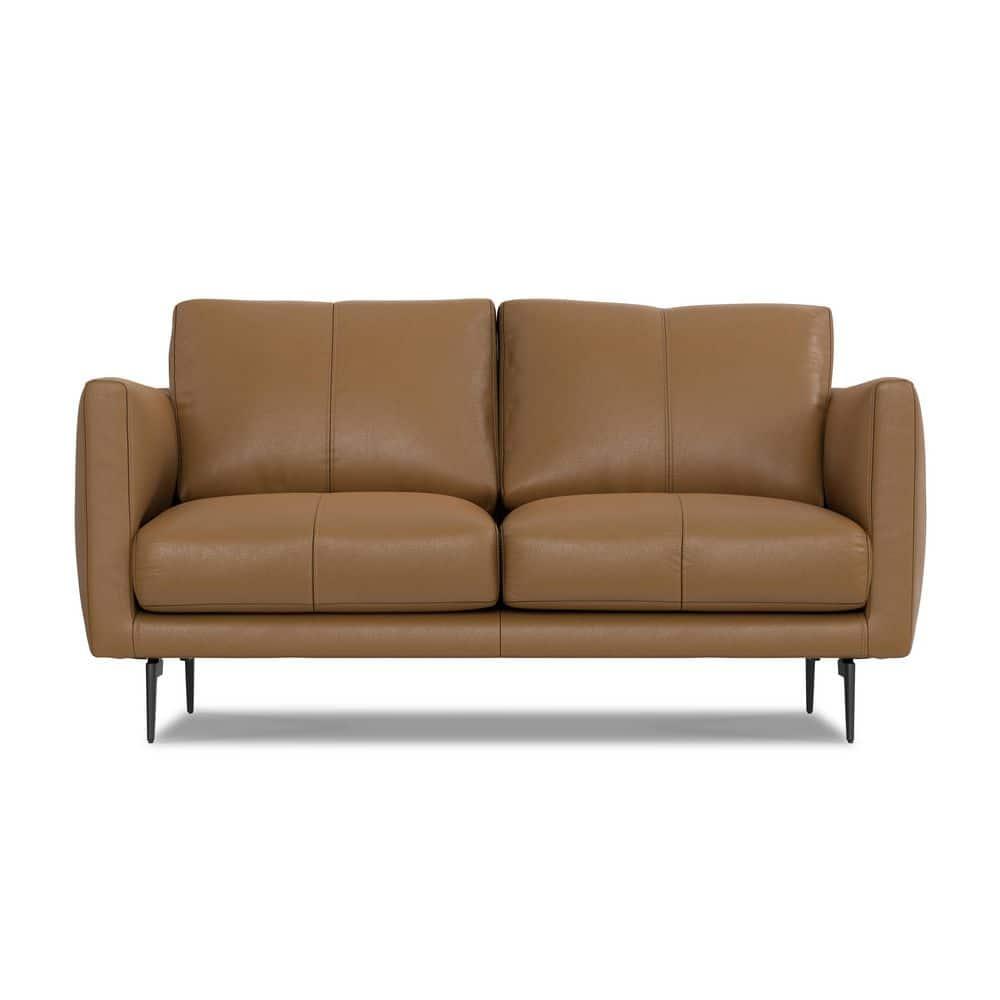 Simpli Home Stevens Leather Sofa