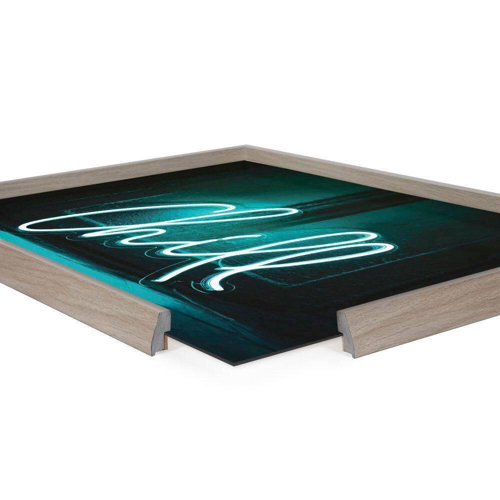 Kate and Laurel Blake Chill Neon Sign Framed Printed Glass by The Creative Bunch Studio, 18x24, Gray