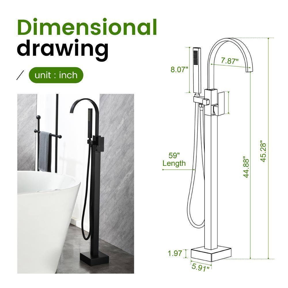 Floor Tub Filler with Diverter