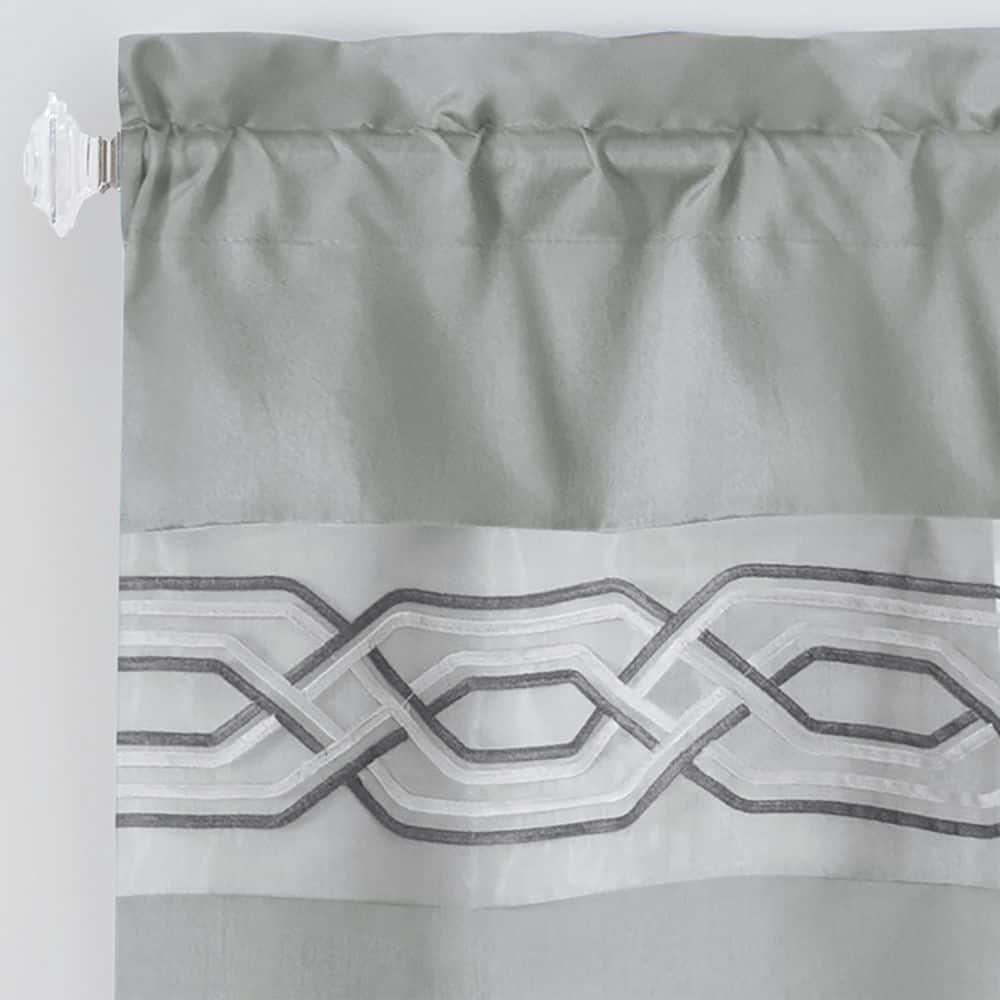 Achim Paige Rod Pocket 5 Piece Light Filtering Curtain Set, Silver, 55" x 84"