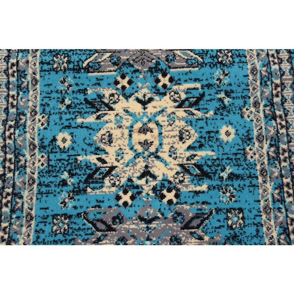 Unique Loom 2' 7 x 10' 0 Runner Turquoise Taftan Oasis Area Rug