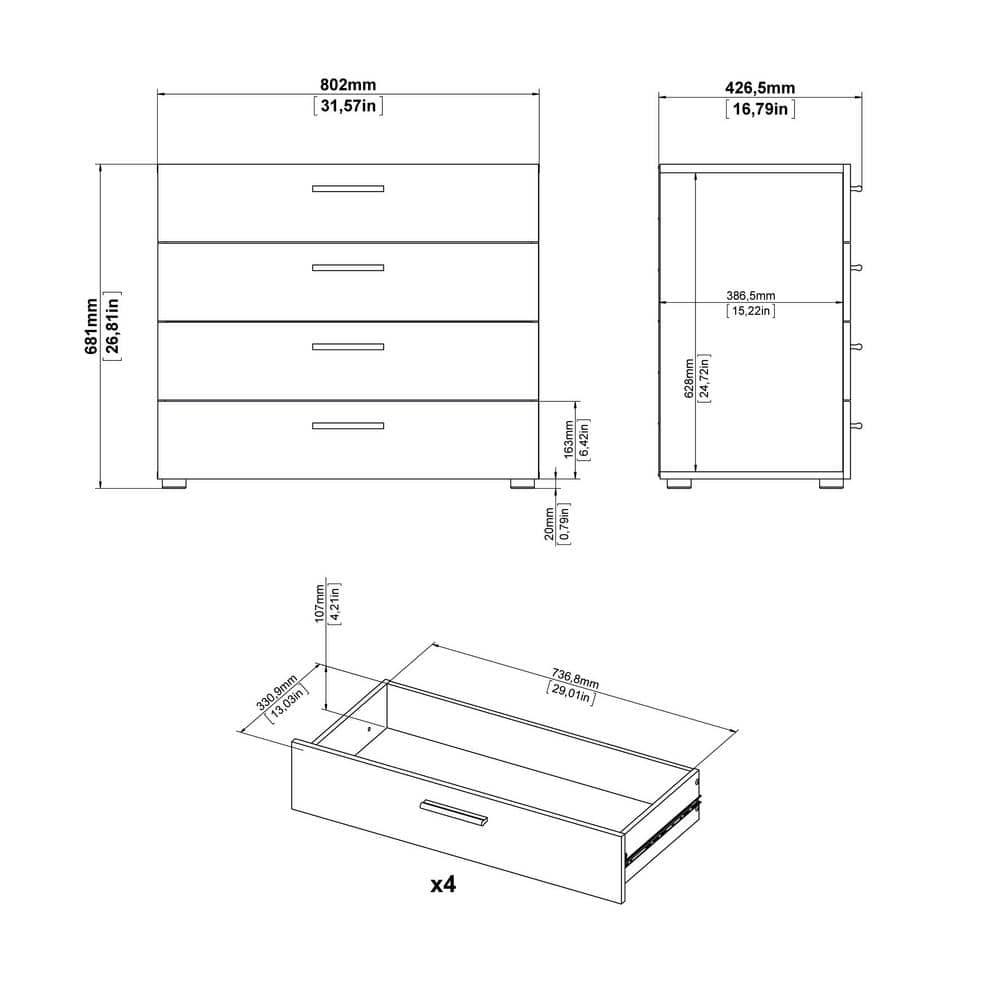 Gianna 31.57'' W 4 - Drawer Dresser