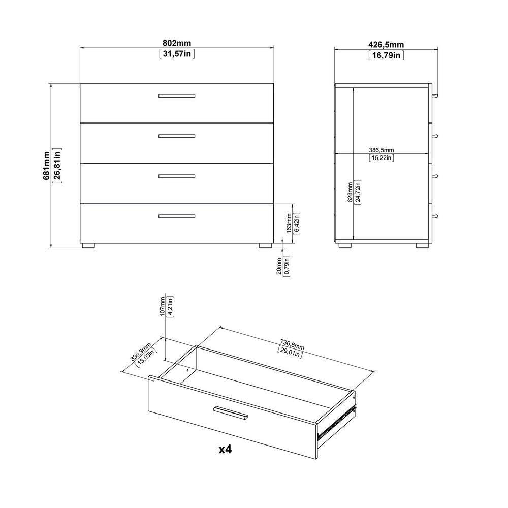 Gianna 31.57'' W 4 - Drawer Dresser