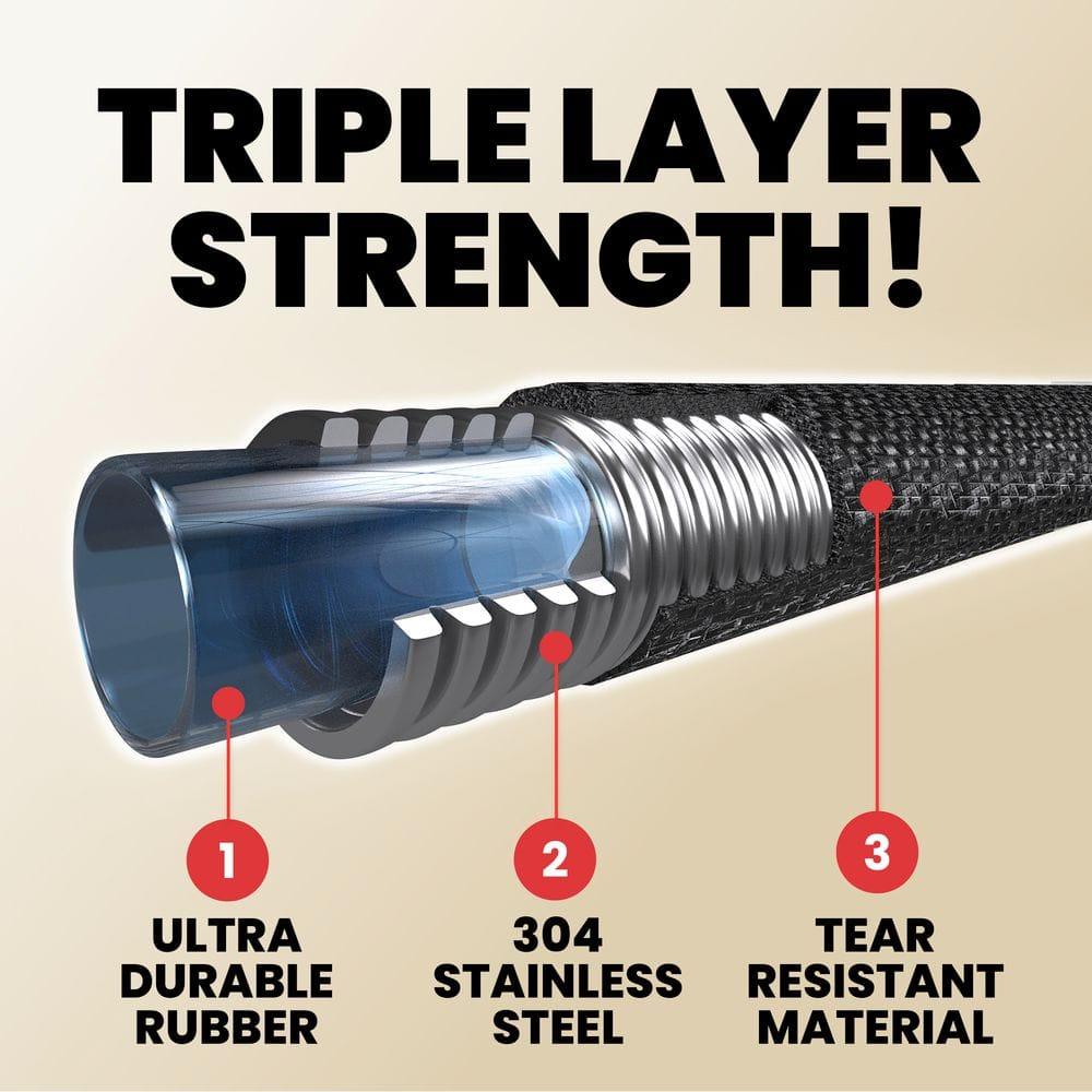 Hydrosteel Pro Hydrosteel Pro Heavy Duty Ultra Performance Stainless Steel Metal Water Hose