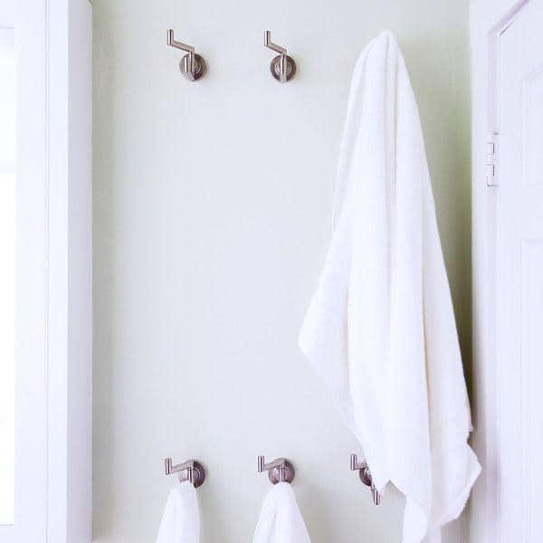 Neo Double Robe Hook in Brushed Nickel