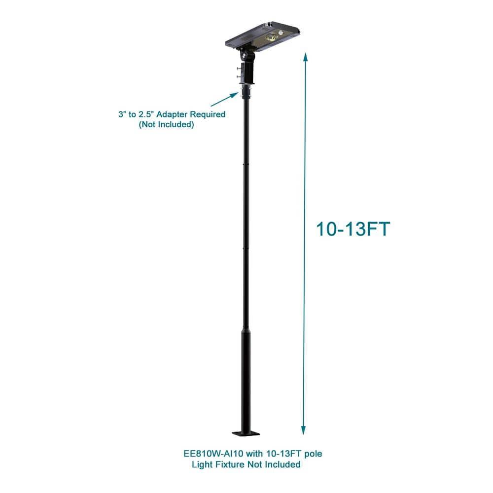 2.5 in - 3 in. up to 13 ft. Black Outdoor Universal Metal Light Post Pole w/ Metal Rebar Cage