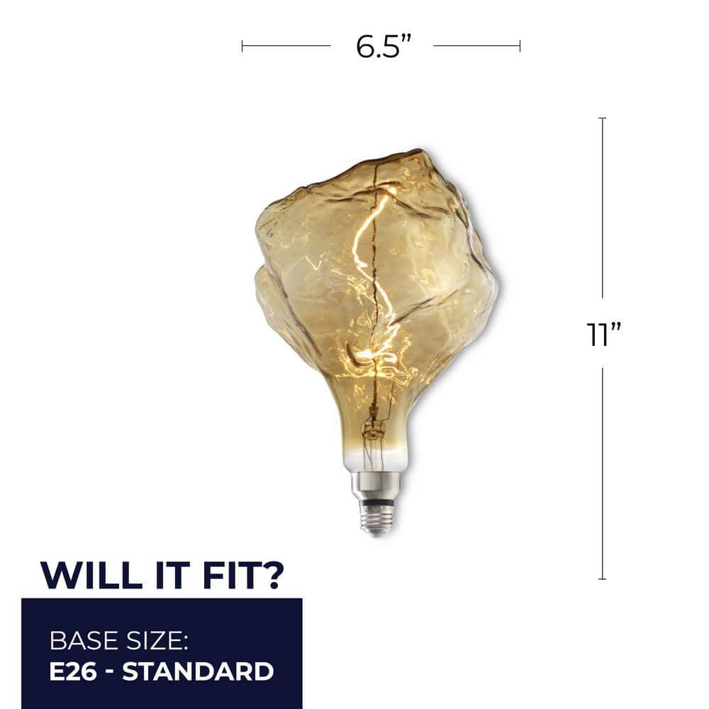 Oversized Iceberg Antique LED Edison Bulb, 60 Watt Equivalent, E26 Dimmable